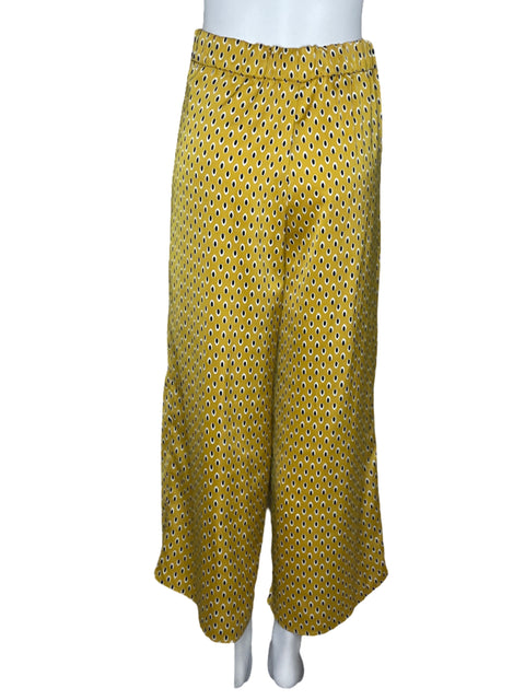 Pantalón Zara Lunares Botones Amarillo-Talla M