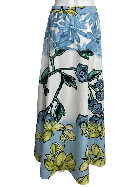 Falda Mola Mola Maxi Estampada Blanco-Talla L