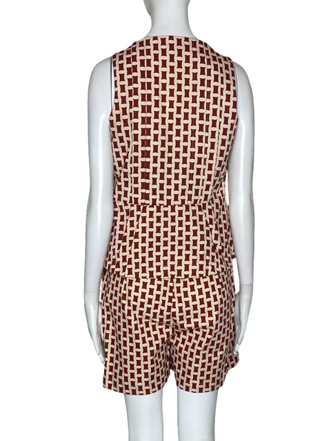 Set Cambil Estampado Botones Beige-Talla M