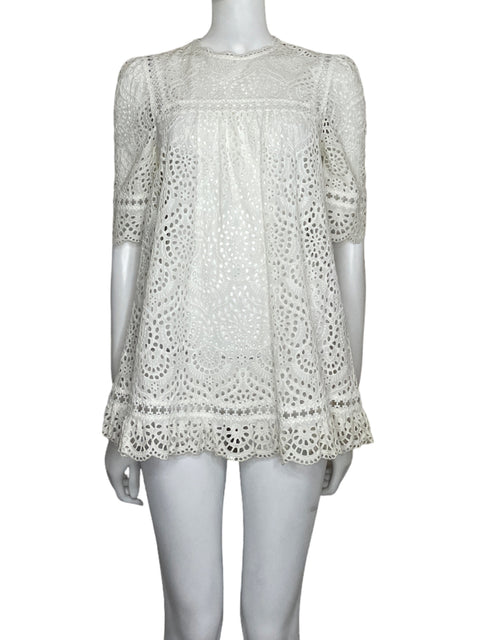 Blusa Zimmermann Eyelet Blanco-Talla 2