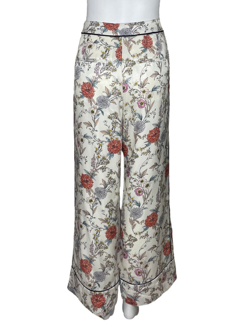 Pantalón Ann Taylor Flores Blanco-Talla 4
