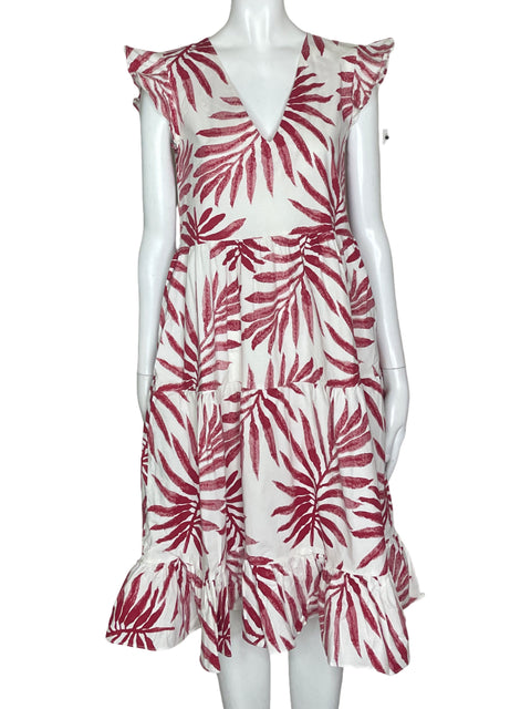 Vestido Michelle Forero Cuello V Rojo- Talla S