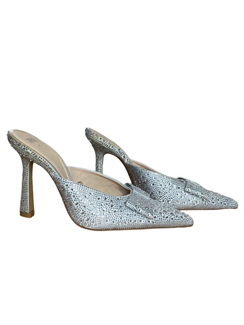 Calzado Zara Rhinestone Mule Plateado-Talla 37