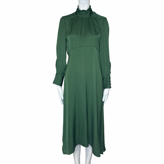 Vestido ZARA Halter Fluido Mangas Larga Verde - Talla S