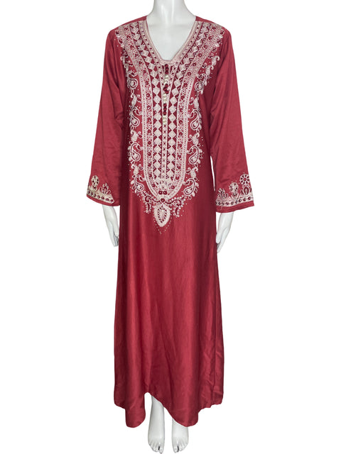 Vestido Tesoro TPS Bordado Rojo- Talla M