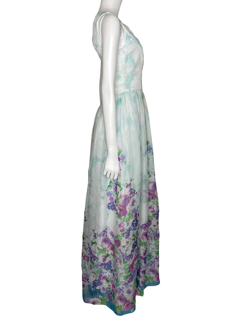 Vestido Minuet Maxi Floral Blanco-Talla M