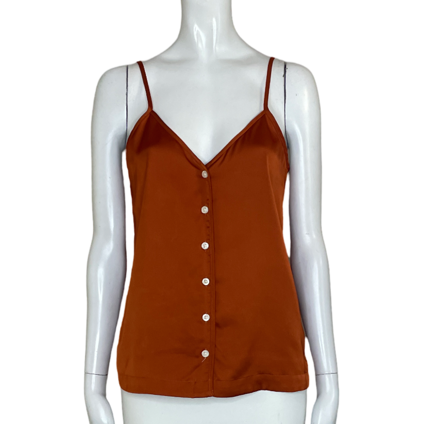 Blusa J. CREW Tiras Con Botones Naranja - Talla XS