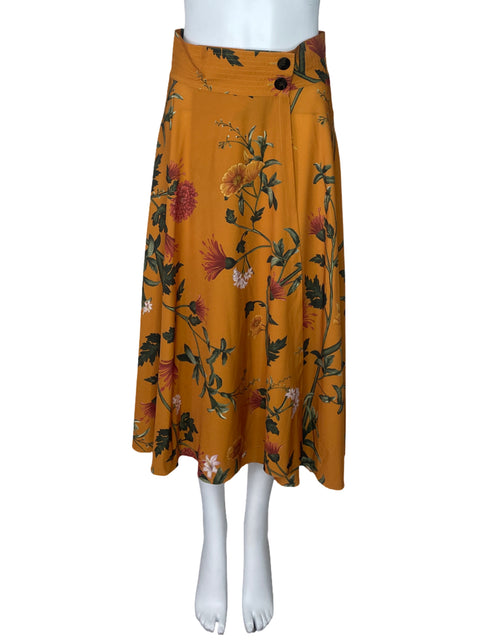 Falda Andres Otálora Flores Amarillo-Talla 8