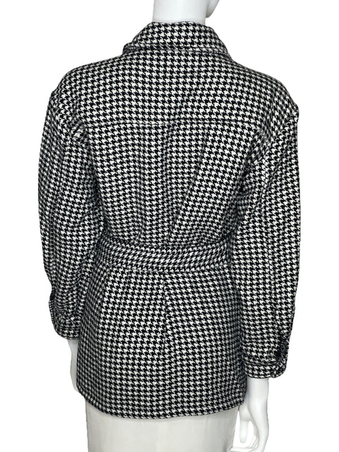 Abrigo Cortefiel Pata De Gallo Negro-Talla 4