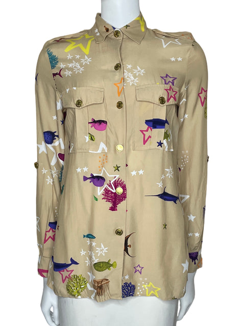 Camisa Vilagallo Manga Larga Beige-Talla 36