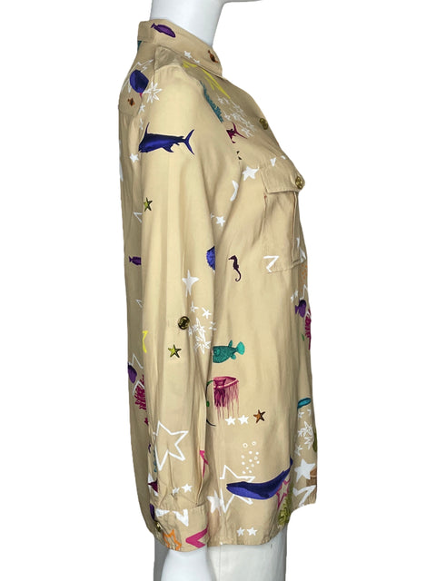 Camisa Vilagallo Manga Larga Beige-Talla 36