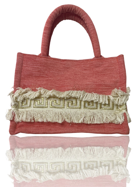 Cartera IQEHOINA Flecos Frontal Rosado- Talla U