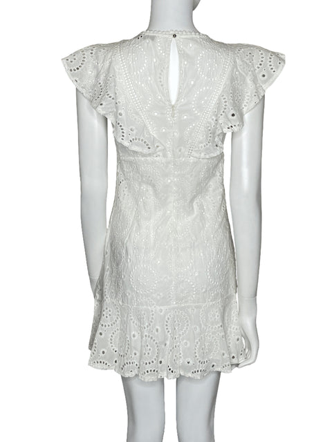 Vestido Miss Kelly 1999 Troquelado Blanco-Talla S