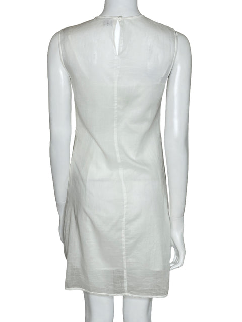 Vestido SIR. Drapeado Sin Mangas Blanco-Talla 1