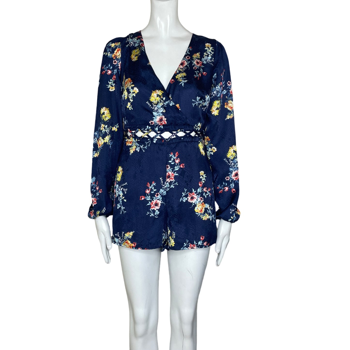 Romper MATERIAL GIRL Floral Cuello V Azul - Talla S