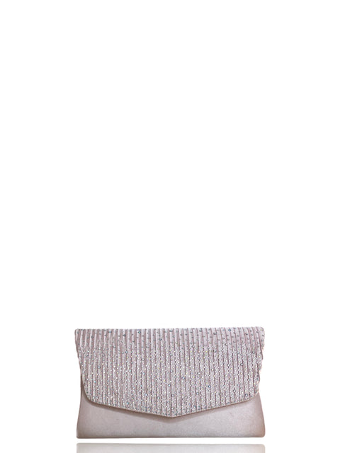 Clutch Tesoro TPS Satinado Plisado Rosado-Talla S