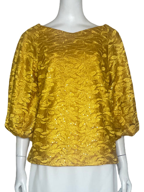 Blusa Nbynancy Encaje Amarillo-Talla M