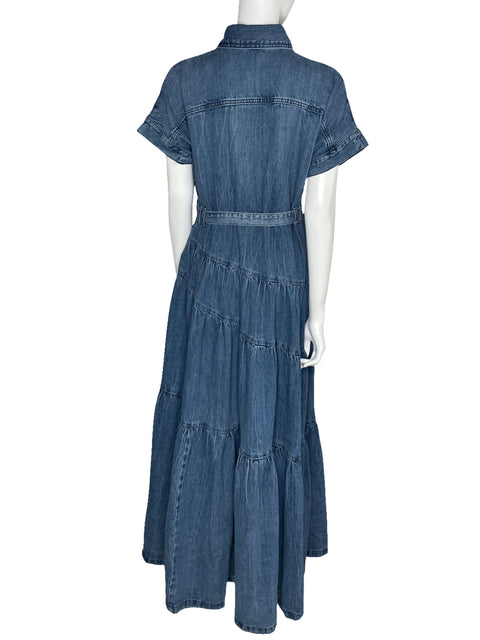 Vestido Zara Maxi Denim Azul-Talla M
