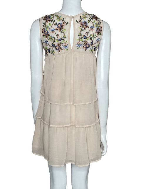 Vestido Free Generation Bordado Beige-Talla S