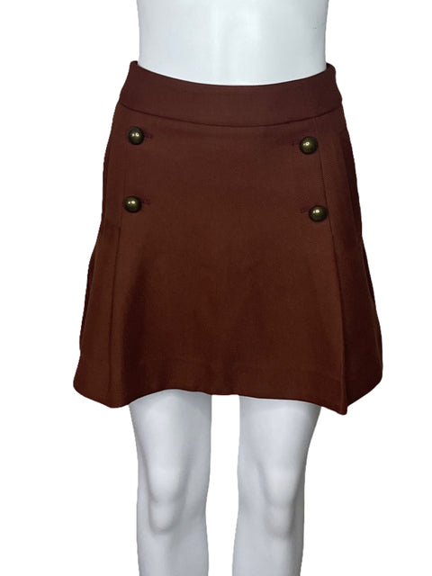 Falda Express Botones Pliegues Marron-Talla 0