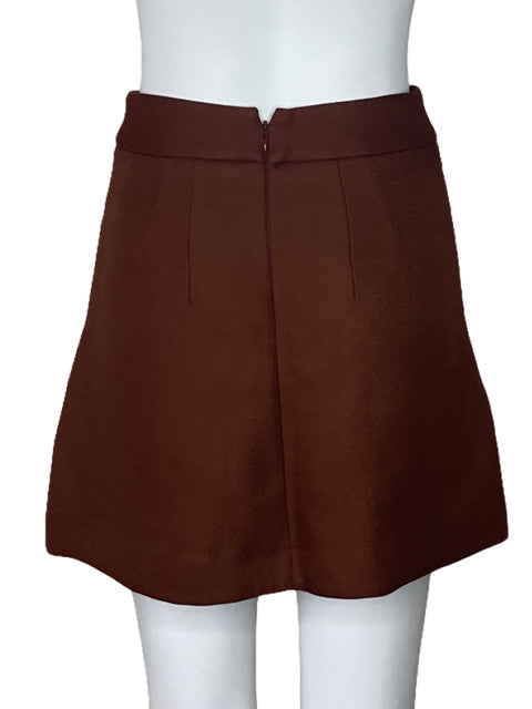 Falda Express Botones Pliegues Marron-Talla 0