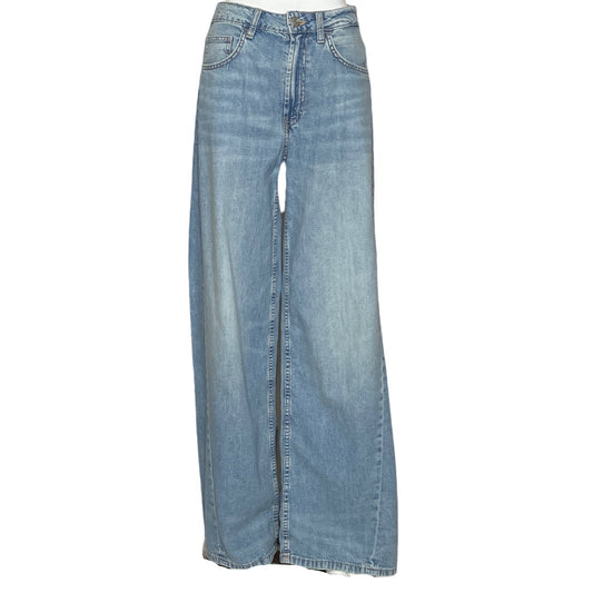 Pantalon Zara Denim Fluido Azul-Talla 0