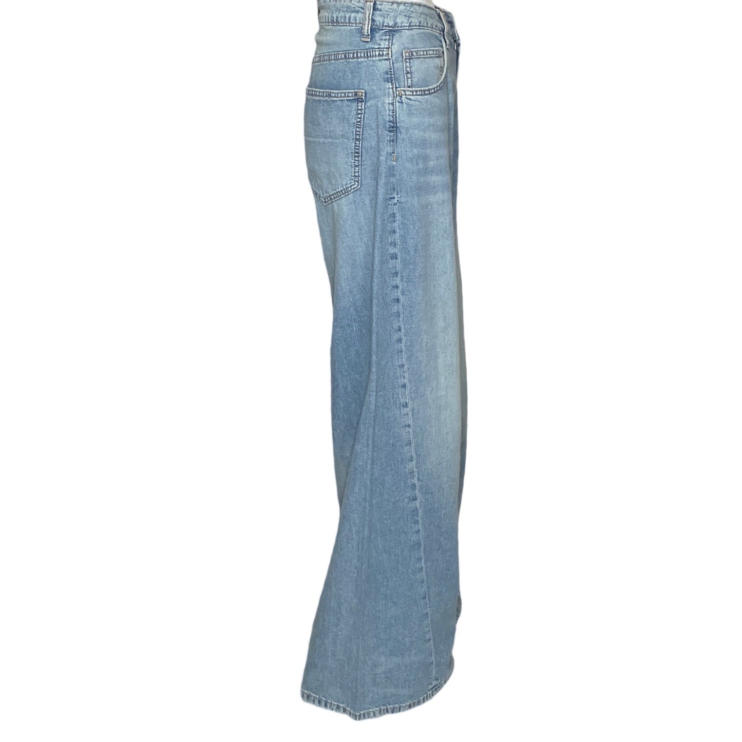 Pantalon Zara Denim Fluido Azul-Talla 0