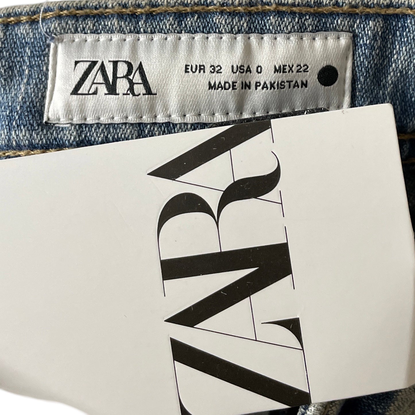 Pantalon Zara Denim Relaxed Slim Azul-Talla 0