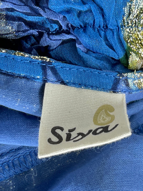 Top Síya Crop Cuello V Azul-Talla M