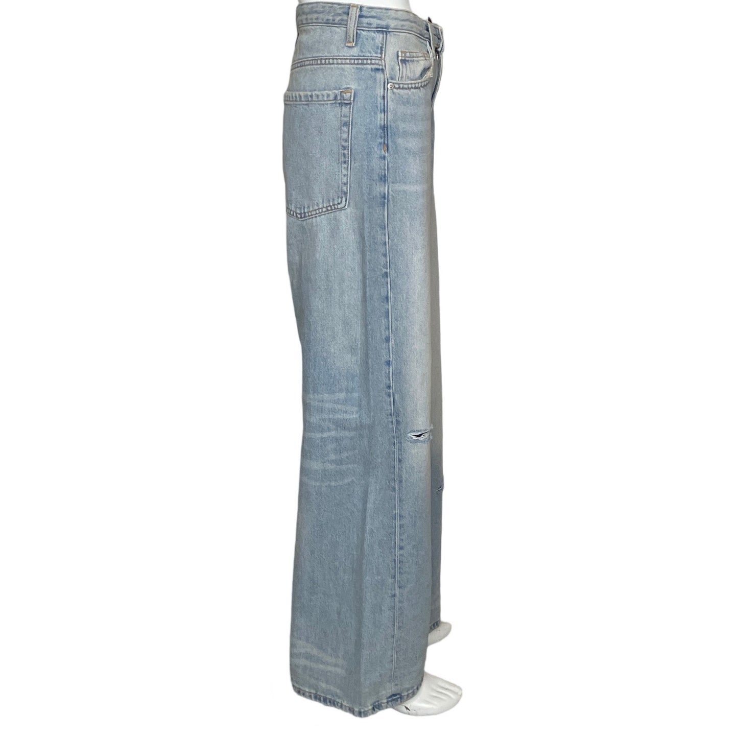 Pantalon Zara Denim Mid Rise Azul-Talla 2