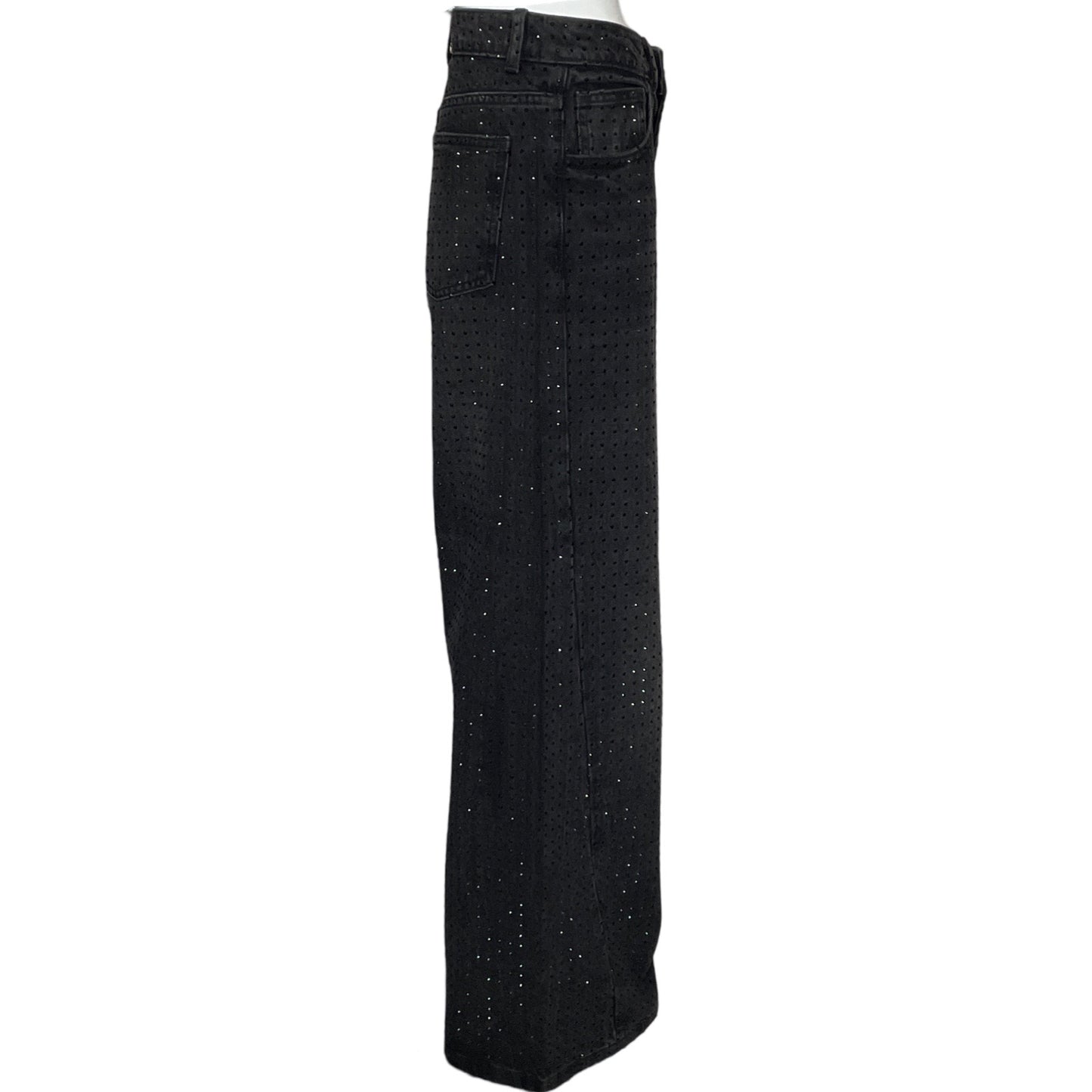 Pantalon Zara Strass Negro-Talla 2