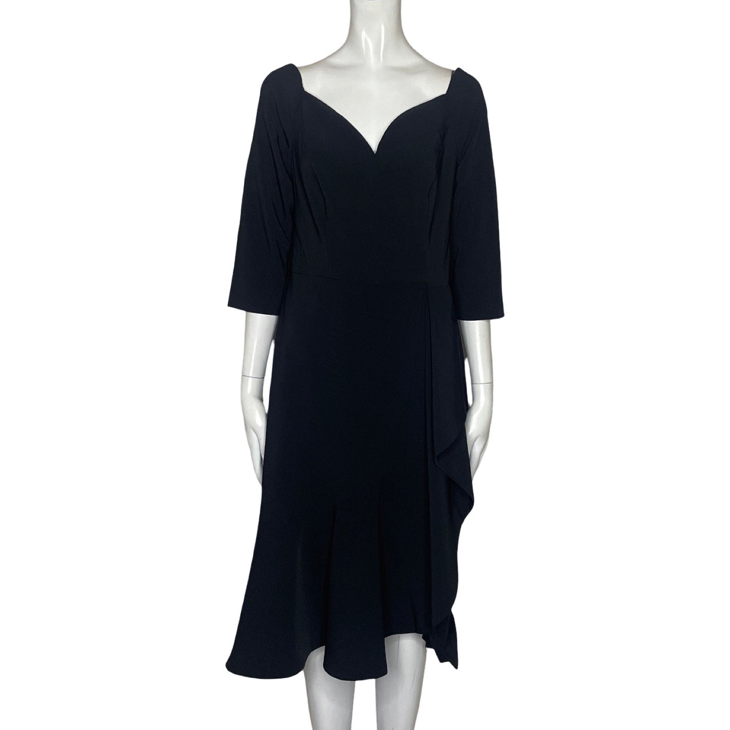 Vestido Kay Unger  Vuelos Cintura Negro-Talla 8