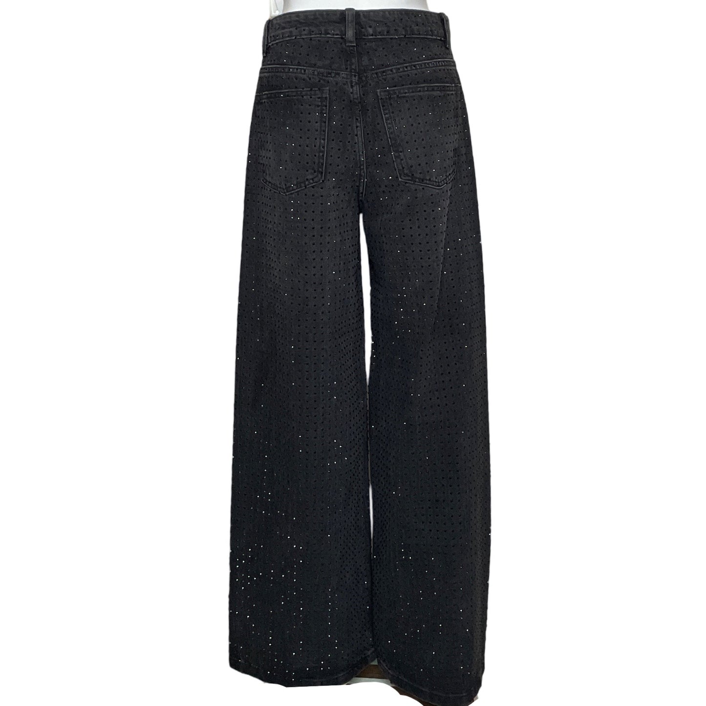 Pantalon Zara Strass Negro-Talla 2