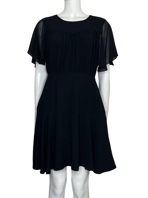 Vestido Catherine Malandrino Mini Drapeado Negro-Talla 6