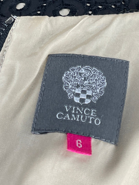Vestido Vince Camuto Troquelado Mini Negro-Talla 6
