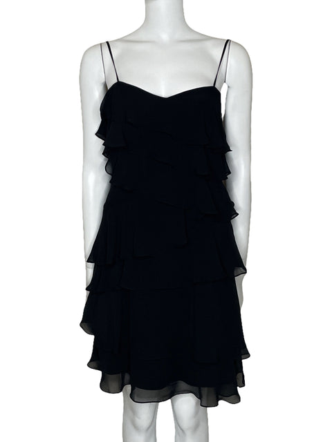 Vestido Calvin Klein Vuelos Tirantes Negro-Talla U