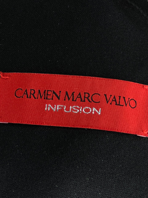 Vestido Carmen Marc Valvo Bordado Floral Negro-Talla M