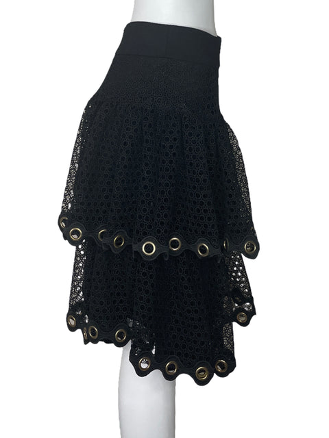 Falda Maje Malla Circulo Negro-Talla 3