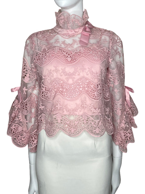 Top Gracia Encaje Rosado-Talla S