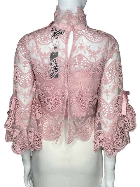 Top Gracia Encaje Rosado-Talla S