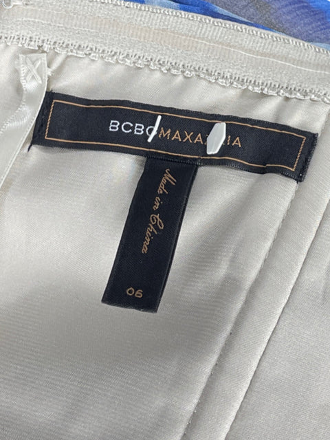 Vestido BCBG Maxi Strapless Ondas Azul-Talla 06