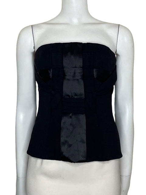 Top BCBG Corset Strapless Negro-Talla S