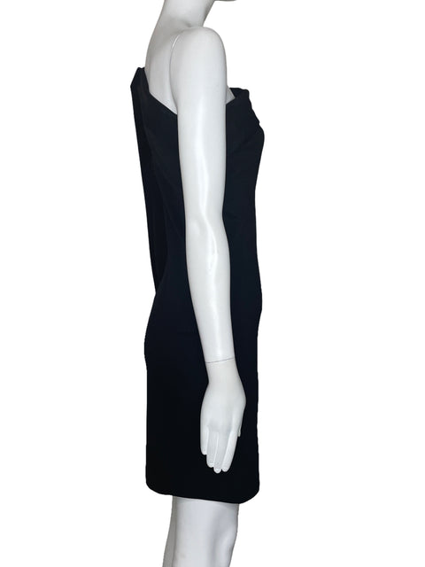 Vestido Angel Sanchez One Shoulder Negro-Talla 4