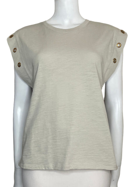 Top Nation Oran Grommet Muscle Tee Beige-Talla M