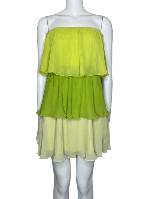 Vestido Strut & Bolt Vuelos Strapless Verde-Talla S