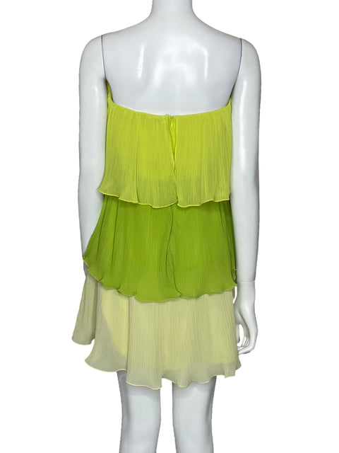 Vestido Strut & Bolt Vuelos Strapless Verde-Talla S