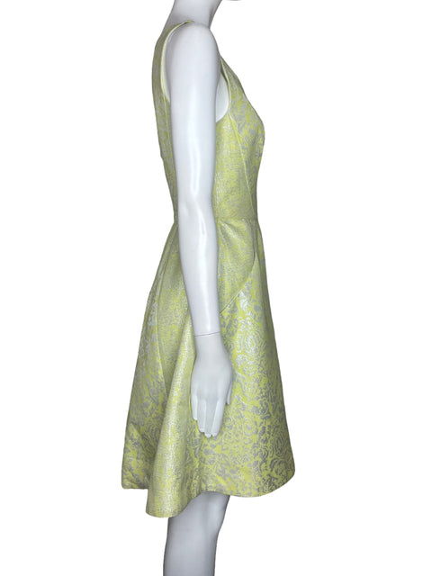 Vestido Yoana Baraschi Metalizado Amarillo-Talla 2