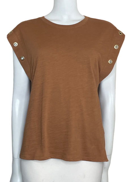 Top Nation Oran Grommet Muscle Tee Marrón-Talla M