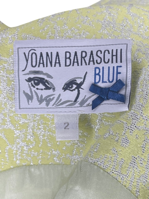 Vestido Yoana Baraschi Metalizado Amarillo-Talla 2