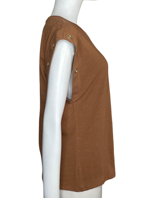 Top Nation Oran Grommet Muscle Tee Marrón-Talla M